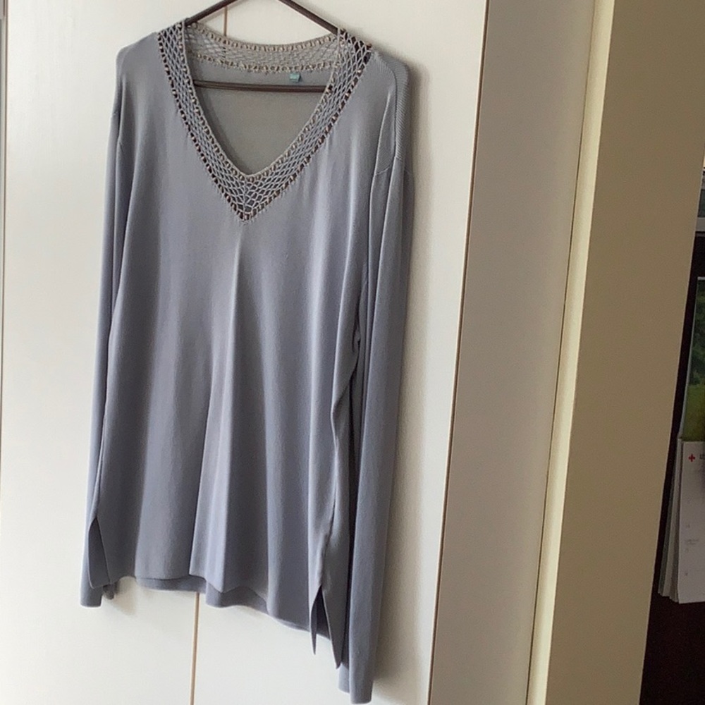 Light weight sweater with delicate beaded details